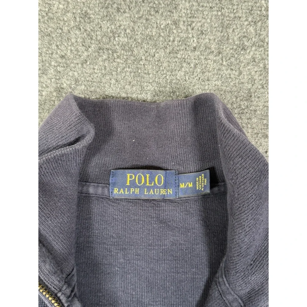 Polo Ralph Lauren Sweater‎ Mens Medium Navy Blue 1/4 Zip Pullover
